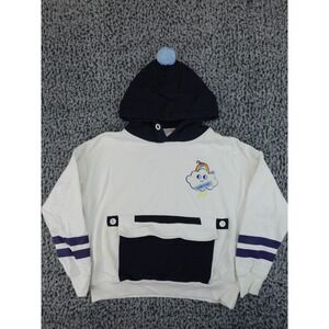ES Turn Me On Cloud Rainbow‎ Hoodie Womens EU 38 White Navy Good Pom Pom Kawaii